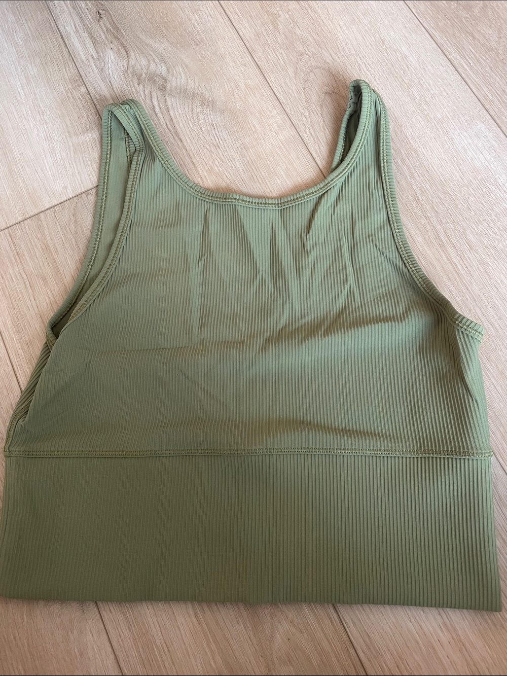 Lululemon Women’s Ribbed Olive Green Tank Crop Top